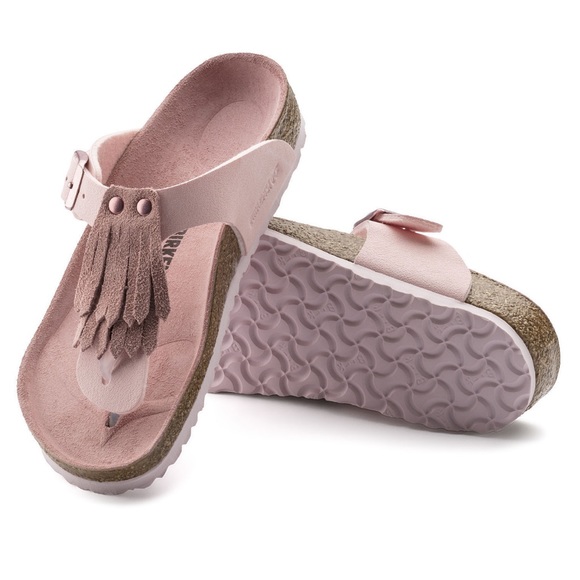 Birkenstock Other - Birkenstock Gizeh Fringe Sandal Rose Suede Leather size Little Girl 1